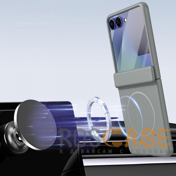 Фото Серый Чехол 3D с Magsafe и внешним стеклом для Samsung Galaxy Z Flip 7