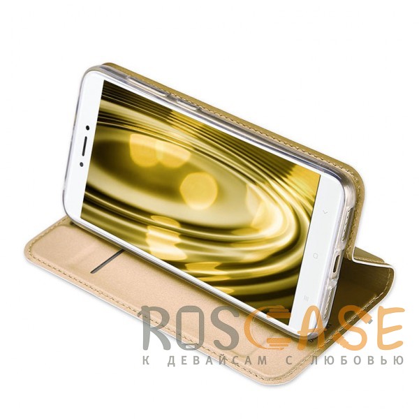 Фотография Золотой Dux Ducis | Чехол-книжка для Xiaomi Redmi Note 5A Prime / Redmi Y1 с подставкой и карманом для визиток
