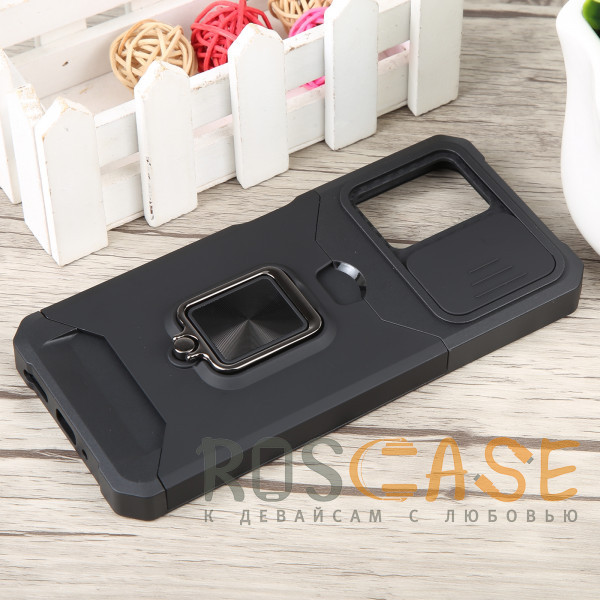 Изображение Черный Multi Case | Чехол с кольцом, отделением для карты и шторкой камеры для Xiaomi Redmi Note 12 5G / Poco X5 5G