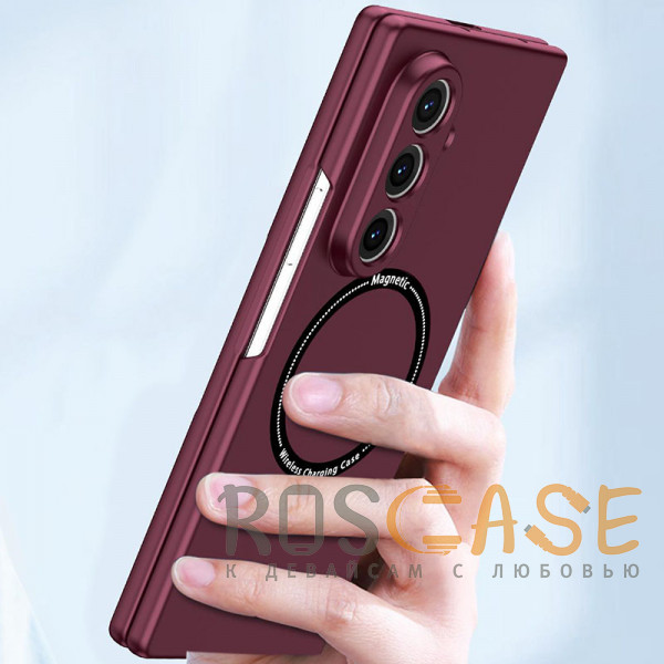 Фото Бордовый Matte Shield | Тонкий матовый пластиковый чехол с поддержкой Magsafe для Samsung Galaxy Z Fold 7