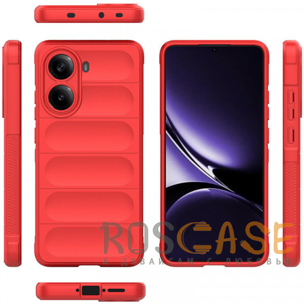 Фото Красный Flex Silicone | Противоударный чехол для Xiaomi Redmi Turbo 4 с защитой камеры и микрофиброй