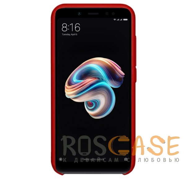 Фотография Бордовый / Garnet Red Силиконовый чехол для Xiaomi Redmi Note 5 Pro / Note 5 (AI Dual Camera) с покрытием soft touch