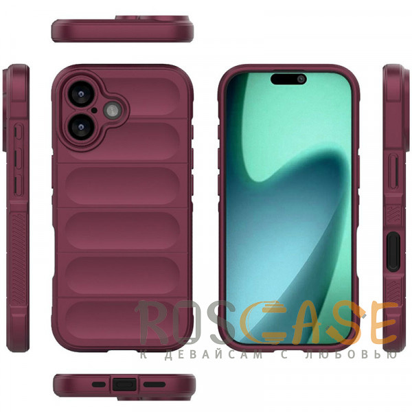 Фото Бордовый Flex Silicone | Противоударный чехол для iPhone 17 с защитой камеры и микрофиброй