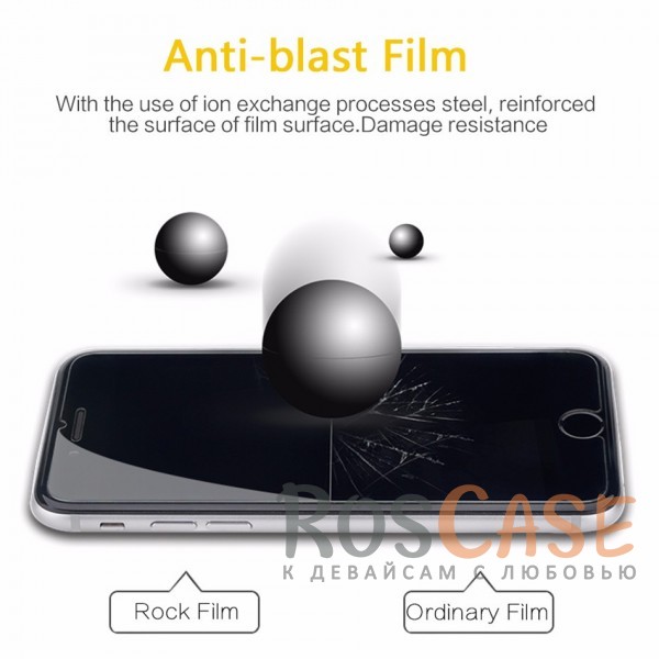 Изображение Закаленное защитное стекло ROCK на экран с закругленными гранями и олеофобным покрытием "анти-отпечатки" для  Apple iPhone 7 plus / 8 plus (5.5")