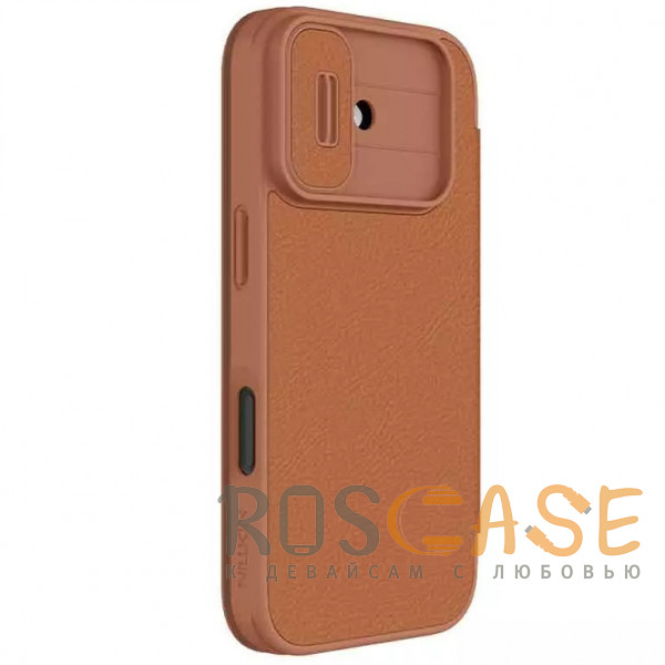 Изображение Коричневый Nillkin Qin PRO | Чехол-книжка из Premium экокожи с защитой камеры для iPhone 17