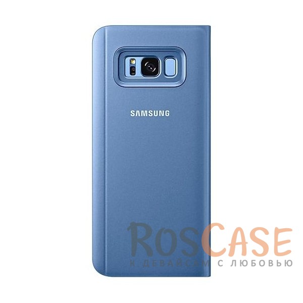 Фотография Синий Оригинальный чехол-книжка Clear View Standing Cover с прозрачной обложкой и интерактивным дисплеем для Samsung G955 Galaxy S8 Plus (реплика)