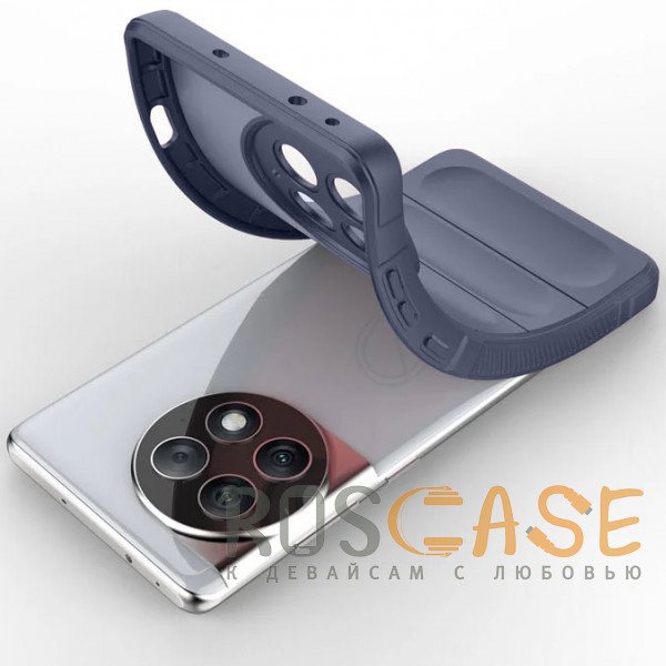 Фотография Темно-синий Flex Silicone | Противоударный чехол для OnePlus Ace 2 Pro с защитой камеры и микрофиброй