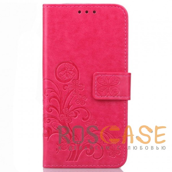 Фото Розовый Кожаный чехол (книжка) Four-leaf Clover с визитницей для Xiaomi Redmi Note 5A Prime / Redmi Y1