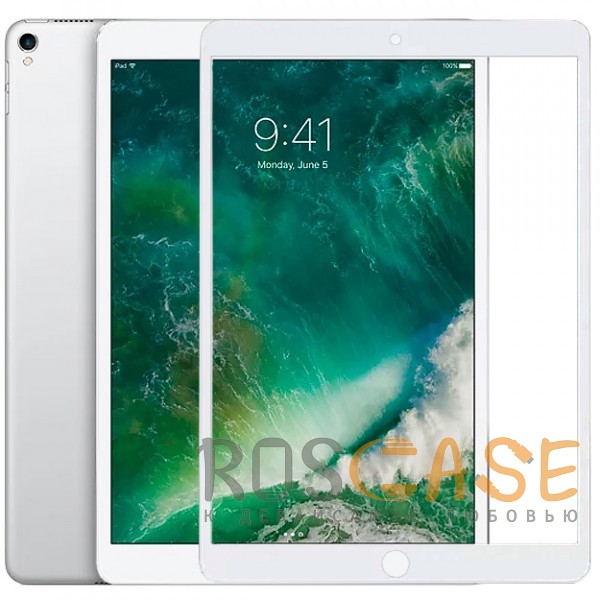 Фото Белое 5D защитное стекло для Apple iPad Pro 10.5" (2017) на весь экран
