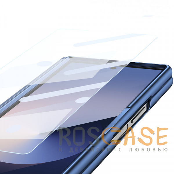 Изображение Темно-синий Чехол 3D с кожаной вставкой и стилусом для Samsung Galaxy Z Fold 6