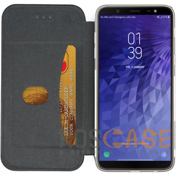 Изображение Ярко-коричневый Open Color 2 | Чехол-книжка на магните для Samsung Galaxy J8 (2018) с подставкой и внутренним карманом