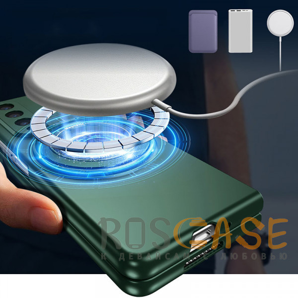 Фотография Темно-зеленый Matte Shield Ring | Тонкий пластиковый чехол с кольцом Magsafe для Samsung Galaxy Z Fold 4