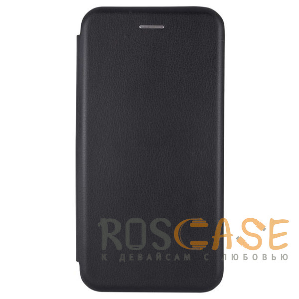 Фотография Черный Open Color | Кожаный чехол-книжка для Samsung Galaxy A8 Plus с функцией подставки и магнитом