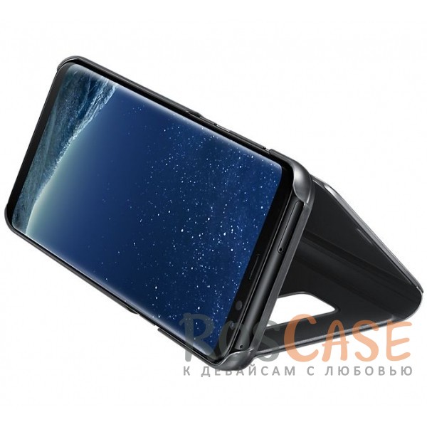 Фото Черный Оригинальный чехол-книжка Clear View Standing Cover с прозрачной обложкой и интерактивным дисплеем для Samsung G955 Galaxy S8 Plus (реплика)