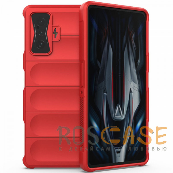 Фото Красный Flex Silicone | Противоударный чехол для Xiaomi Poco F4 GT с защитой камеры и микрофиброй