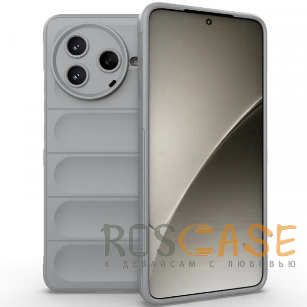 Фото Серый Flex Silicone | Противоударный чехол для Xiaomi Poco F7 Pro / Redmi K80 с защитой камеры и микрофиброй