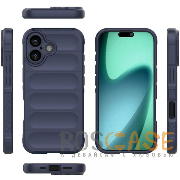 Фото Темно-синий Flex Silicone | Противоударный чехол для iPhone 17 с защитой камеры и микрофиброй