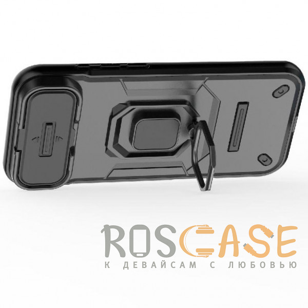 Фотография Черный Transformer Ring Holder | Противоударный чехол с кольцом и шторкой камеры для iPhone 17 Air
