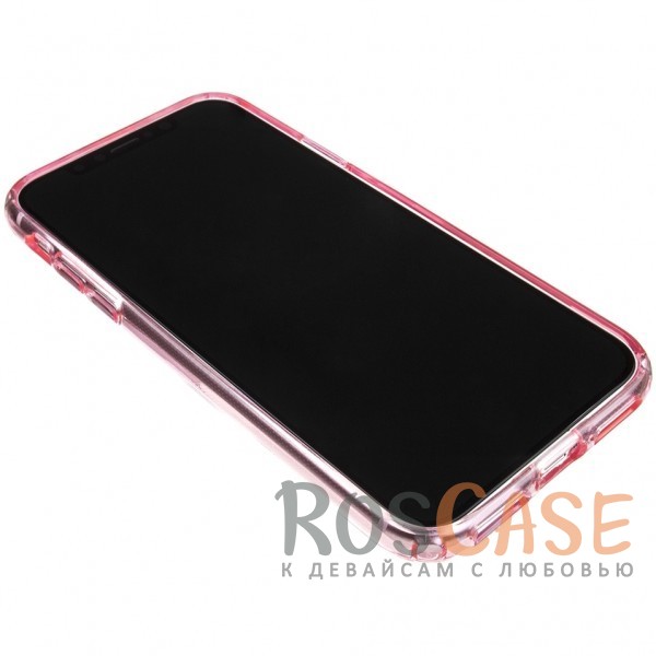 Фотография Розовый ультратонкий пластиковый чехол-накладка с дополнительной защитой углов и кнопок для Apple iPhone X (5.8")/XS (5.8") (Уценка)