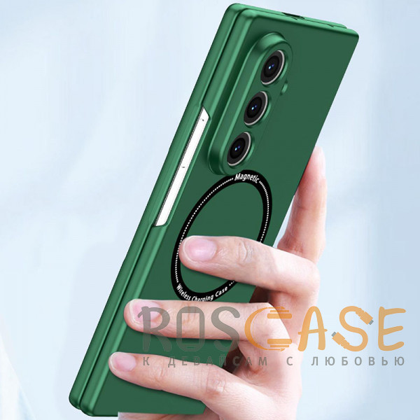 Фото Темно-зеленый Matte Shield | Тонкий матовый пластиковый чехол с поддержкой Magsafe для Samsung Galaxy Z Fold 7