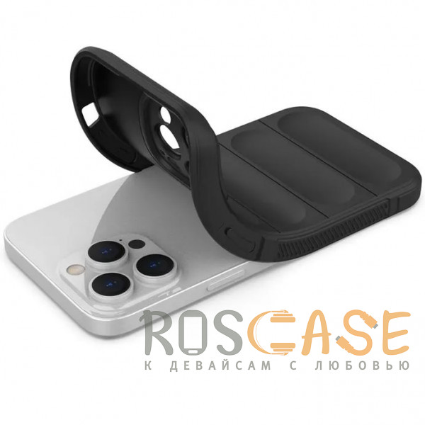 Фотография Черный Flex Silicone | Противоударный чехол для iPhone 13 Pro Max с защитой камеры и микрофиброй