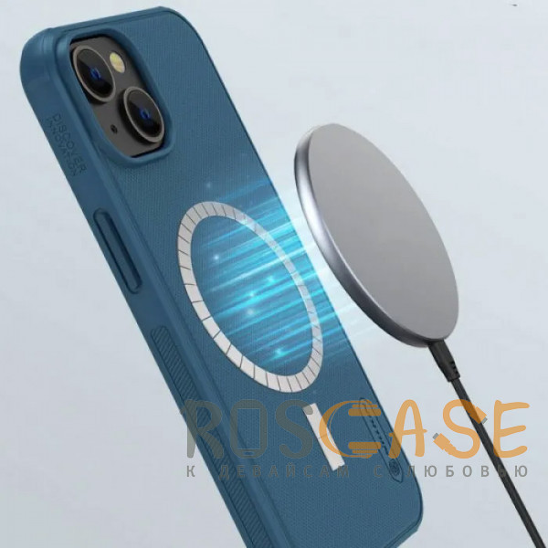 Фотография Синий Nillkin Super Frosted Shield Pro Magnetic | Пластиковый чехол для магнитной зарядки для iPhone 14 Plus