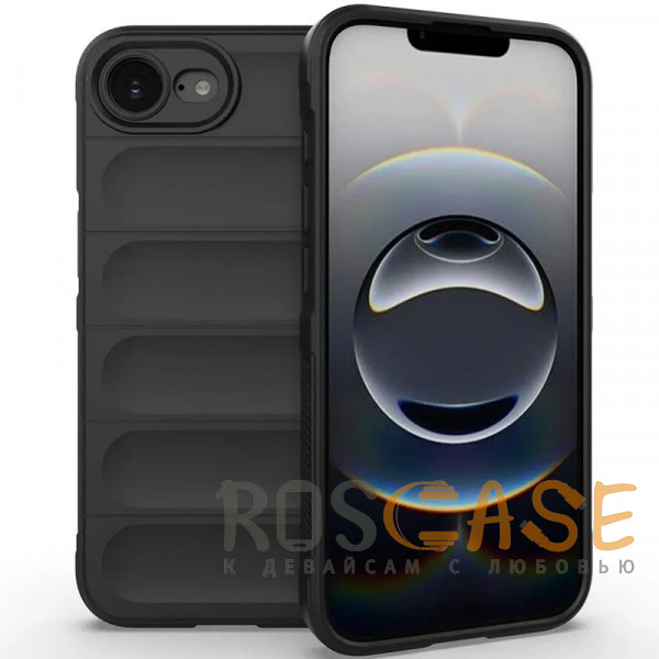 Фото Черный Flex Silicone | Противоударный чехол для iPhone 16e с защитой камеры и микрофиброй