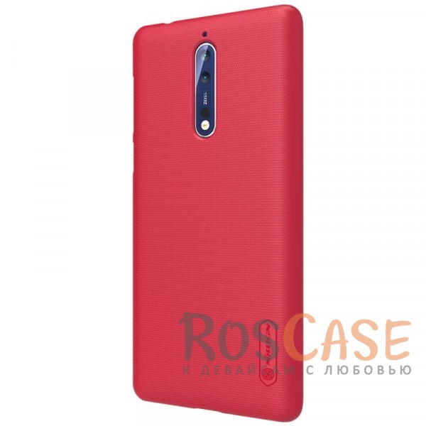 Фотография Красный Nillkin Super Frosted Shield | Матовый пластиковый чехол для Nokia 8 Dual SIM