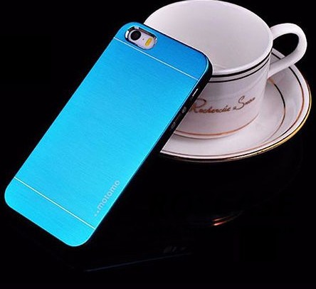 Фотография Голубой Накладка MOTOMO с алюминиевой вставкой для Apple iPhone 5/5S/SE