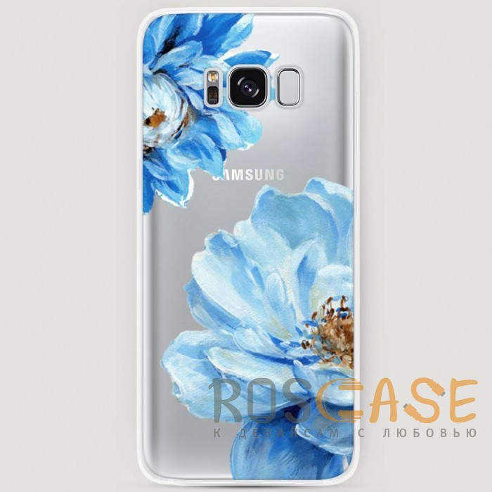 Фото RosCase | Силиконовый чехол Голубые клематисы на Samsung G955 Galaxy S8 Plus