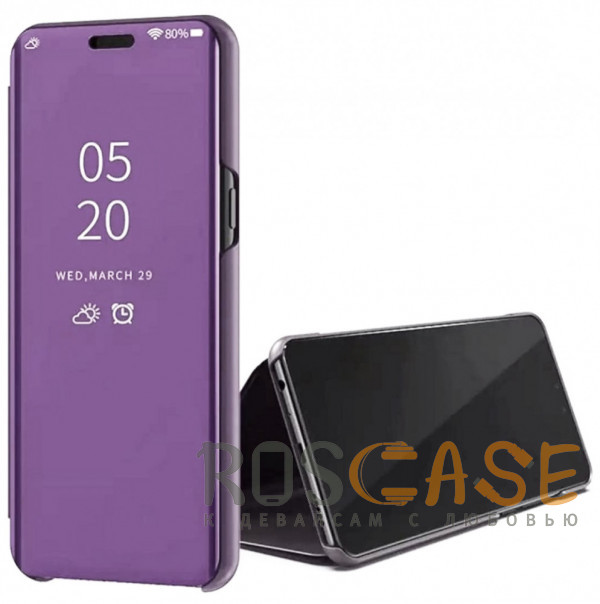 Изображение Фиолетовый Чехол-книжка RosCase с дизайном Clear View для Huawei Mate 20 lite