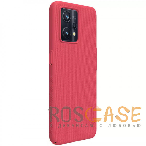 Фотография Красный Nillkin Super Frosted Shield | Матовый пластиковый чехол для Realme 9 4G, 9 Pro Plus 5G, Narzo 50 Pro