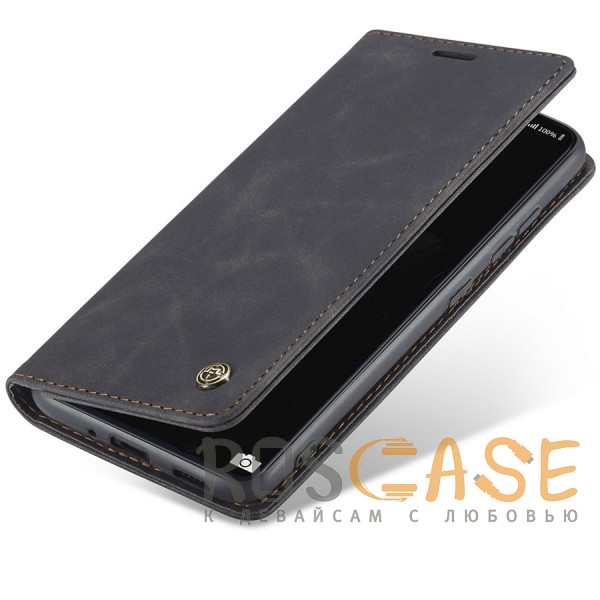 Фотография Черный Alcantara Book | Кожаный чехол книжка из Premium экокожи для Samsung Galaxy A52 / A52s