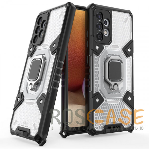 Изображение Черный Honeycomb Armor | Противоударный чехол с защитой камеры и кольцом для Samsung Galaxy A52