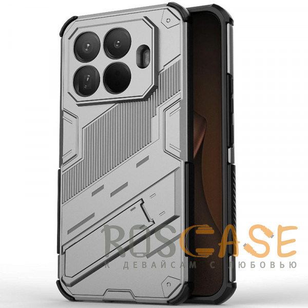 Фото Серый Megatron | Противоударный чехол-подставка для Xiaomi Mi 15T Pro с защитой камеры