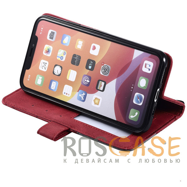 Фото Красный Retro Book | Кожаный чехол книжка / кошелек из Premium экокожи для Samsung Galaxy S21