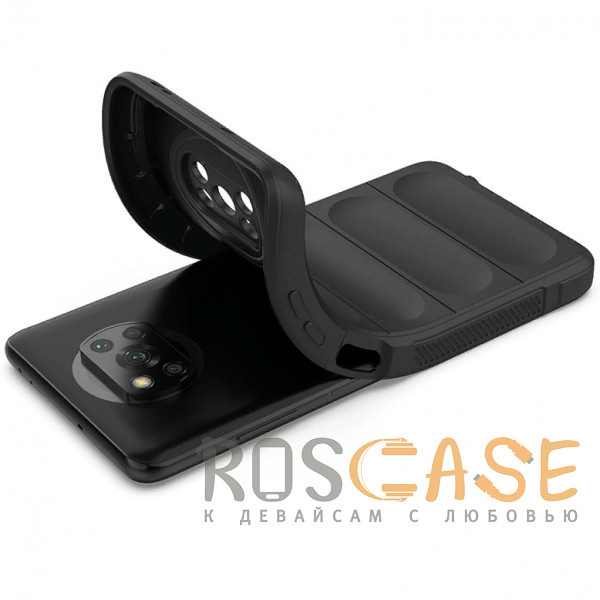 Фотография Черный Flex Silicone | Противоударный чехол для Xiaomi Poco X3 (NFC) Pro с защитой камеры и микрофиброй