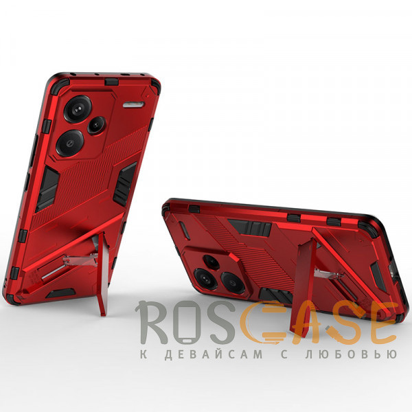Фотография Красный Megatron | Противоударный чехол-подставка для Xiaomi Redmi Note 13 Pro Plus 5G с защитой камеры