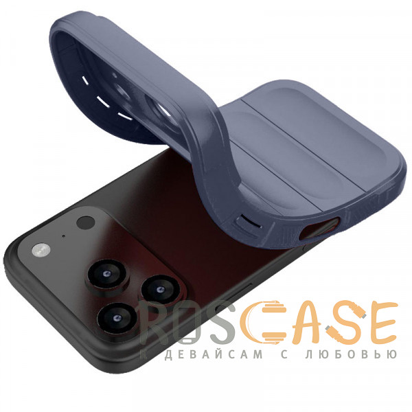 Фотография Темно-синий Flex Silicone | Противоударный чехол для iPhone 17 Pro с защитой камеры и микрофиброй