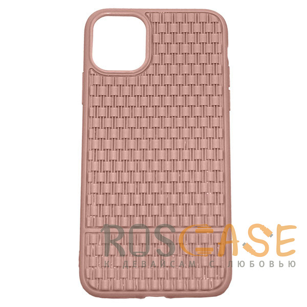 Фото Нежно-розовый Рельефный силиконовый чехол Плетение для iPhone 11 Pro Max