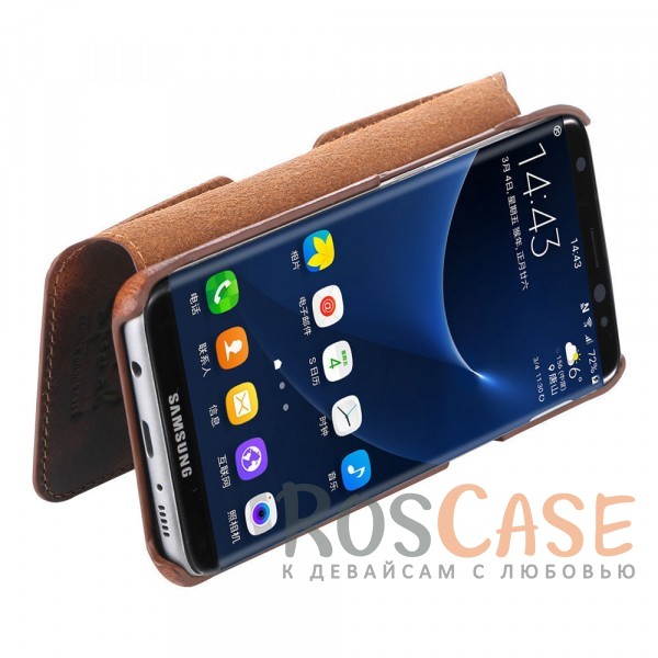 Фотография Коричневый Кожаный чехол-книжка для Samsung G950 Galaxy S8 с внутренним карманом