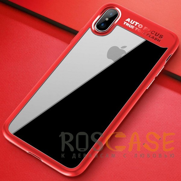 Изображение Красный / Red Rock Clarity | Прозрачный чехол для iPhone X / XS с противоударным бампером