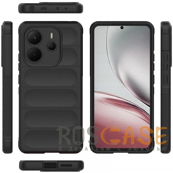 Фото Черный Flex Silicone | Противоударный чехол для Xiaomi Redmi Note 14 4G с защитой камеры и микрофиброй