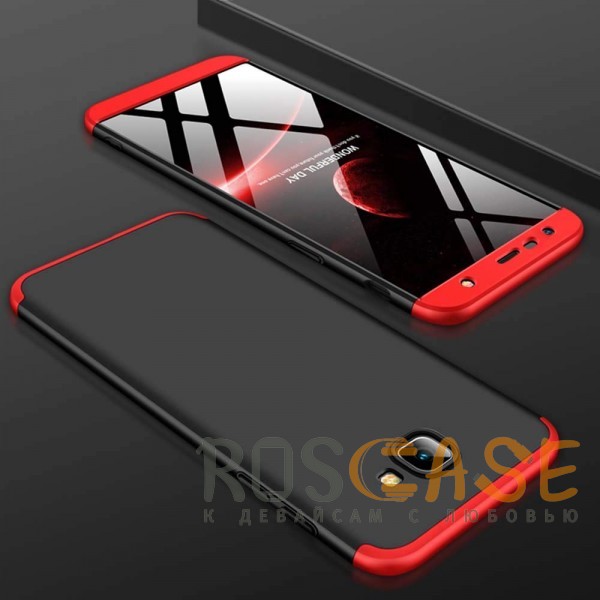 Фотография Черный / Красный GKK LikGus 360° | Двухсторонний чехол для Samsung Galaxy J4 Plus (2018) с защитными вставками
