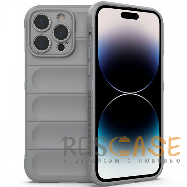 Фото Серый Flex Silicone | Противоударный чехол для iPhone 14 Pro Max с защитой камеры и микрофиброй