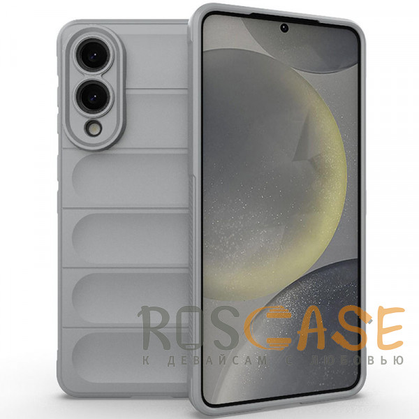 Фото Серый Flex Silicone | Противоударный чехол для Samsung Galaxy S25 Edge с защитой камеры и микрофиброй