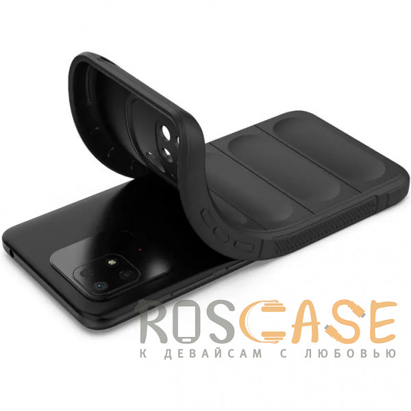 Фотография Черный Flex Silicone | Противоударный чехол для Xiaomi Redmi 10C / Poco C40 с защитой камеры и микрофиброй