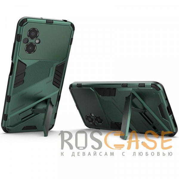 Фотография Зеленый Megatron | Противоударный чехол-подставка для Xiaomi Poco M5 4G / Poco M4 5G с защитой камеры