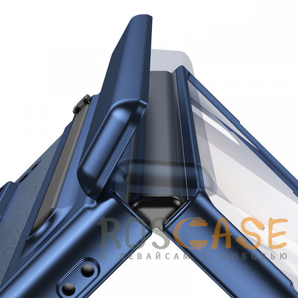 Фото Темно-синий Чехол 3D с кожаной вставкой и стилусом для Samsung Galaxy Z Fold 6