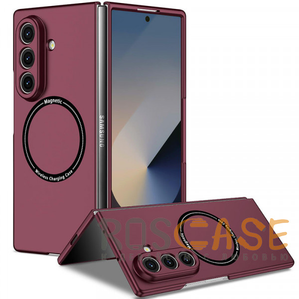 Фото Бордовый Matte Shield | Тонкий матовый пластиковый чехол с поддержкой Magsafe для Samsung Galaxy Z Fold 8 Ultra